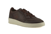 Saxone of Scotland Exclusive Leather Fabric Sneakers in Brown