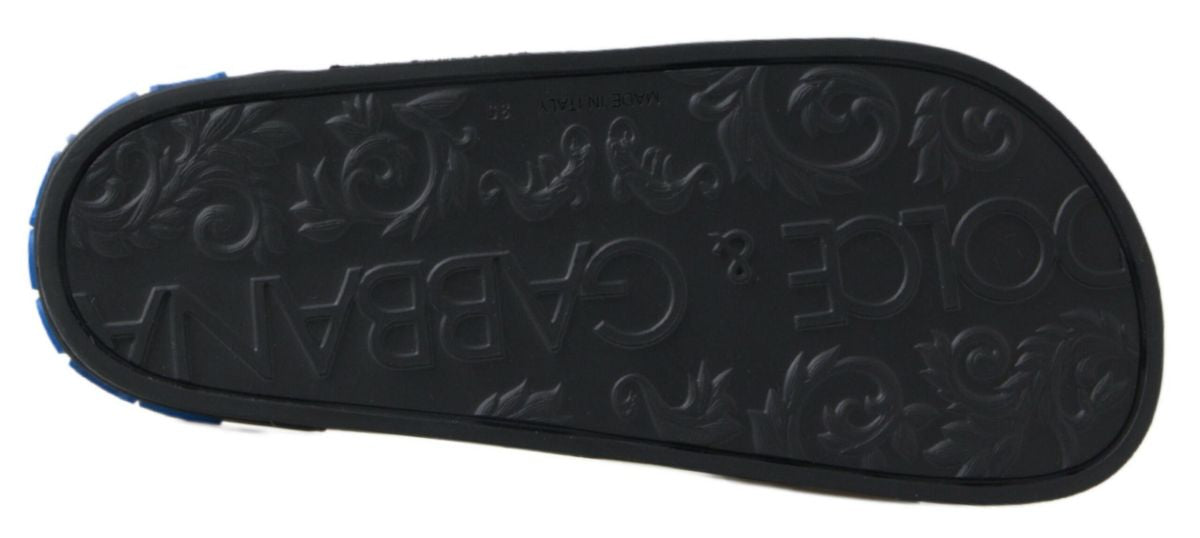 Dolce & Gabbana Black Slides Sandals Beach Saint Barth Shoes