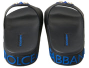 Dolce & Gabbana Black Slides Sandals Beach Saint Barth Shoes