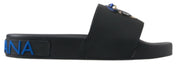 Dolce & Gabbana Black Slides Sandals Beach Saint Barth Shoes