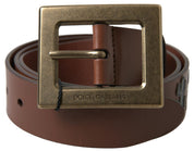 Dolce & Gabbana Elegant Leather Belt with Metal Buckle