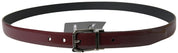 Dolce & Gabbana Elegant Bordeaux Leather Belt with Metal Buckle