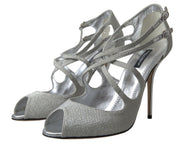 Dolce & Gabbana Silver Shimmers Sandals Heel Pumps Shoes