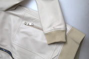 Dolce & Gabbana Cream Leather Bomber Jacket