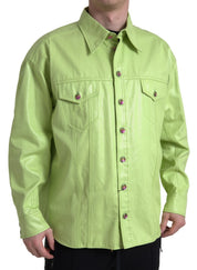 Dolce & Gabbana Elegant Light Green Cotton Button Down Shirt