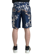 Dolce & Gabbana Silken Floral Bermuda Shorts in Blue