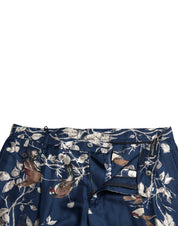 Dolce & Gabbana Silken Floral Bermuda Shorts in Blue