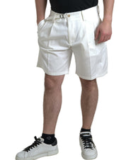 Dolce & Gabbana Elegant White Bermuda Denim Shorts