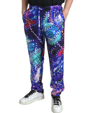 Dolce & Gabbana Multicolor Silk Jogger Pants