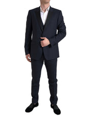 Dolce & Gabbana Elegant Blue & Black Martini Slim Fit Suit