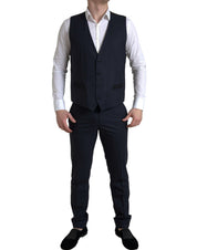 Dolce & Gabbana Elegant Blue & Black Martini Slim Fit Suit