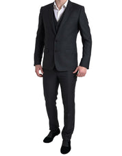 Dolce & Gabbana Elegant Black Martini Slim Fit 3-Piece Suit