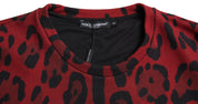 Dolce & Gabbana Red Leopard Print Cotton Tank Top