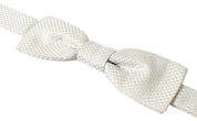 Dolce & Gabbana Elegant Ivory Silk Bow Tie