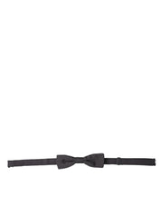 Dolce & Gabbana Elegant Silk Dark Gray Bow Tie