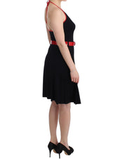 Roccobarocco Black belted palladio dress