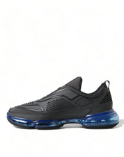 Prada Elegant Men's Black Mesh Sneakers