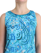John Galliano Blue printed tank top