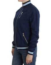 John Galliano Blue zip cotton cardigan