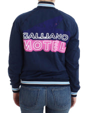 John Galliano Blue zip cotton cardigan