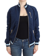 John Galliano Blue zip cotton cardigan