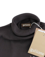 John Galliano Brown turtleneck cotton sweater