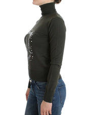 John Galliano Green wool turtleneck sweater