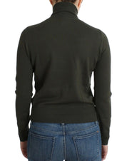 John Galliano Green wool turtleneck sweater