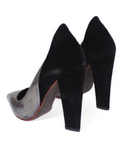 Cédric Charlier Gray Black Leather Suede Heels Pumps Shoes