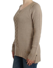 Cavalli Beige knitted wool sweater