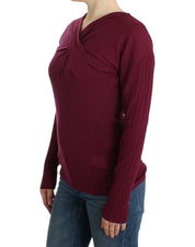 Cavalli Purple knitted wool sweater