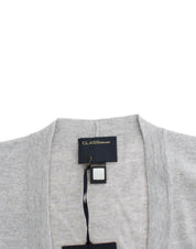 Cavalli Gray cropped wool cardigan