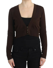 Cavalli Brown cropped wool cardigan