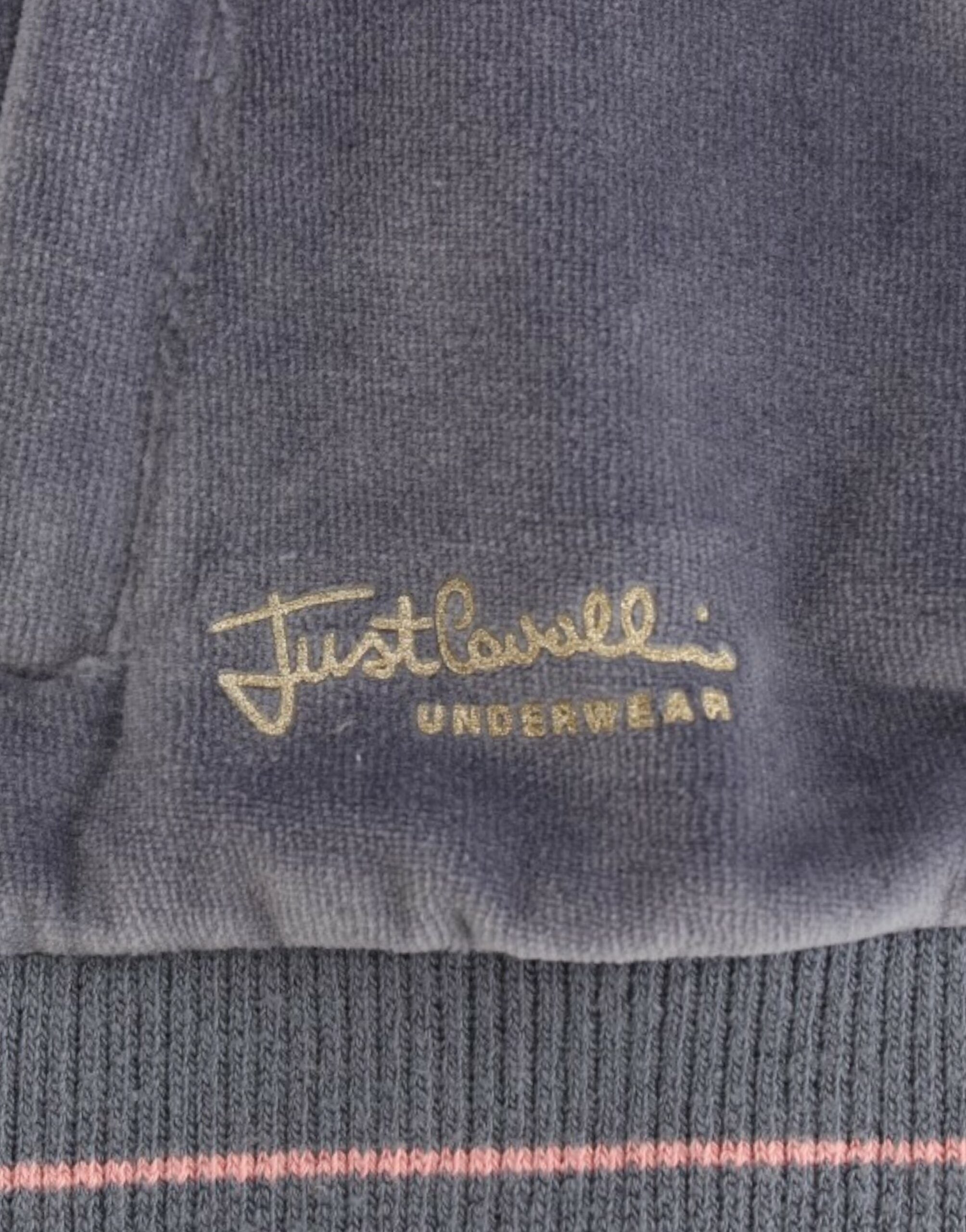 Cavalli Blue velvet zipup sweater