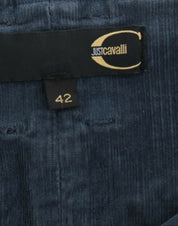 Cavalli Blue corduroy pencil skirt