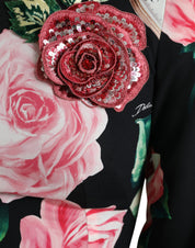 Dolce & Gabbana Black Floral Embellished Lace A-line Dress