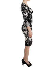 Cavalli Black Printed Sheath Dress