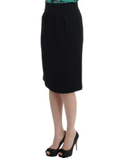 Cavalli Black wool pencil skirt