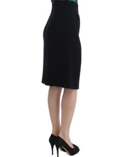 Cavalli Black wool pencil skirt