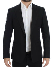 Dolce & Gabbana Elegant Black Silk Blend Sicilia Blazer