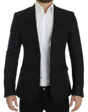 Dolce & Gabbana Elegant Black Silk Blend Two-Button Blazer