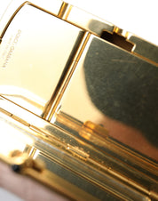 Dolce & Gabbana Pink Exotic Leather Mini Mirror Tassel Makeup Bag