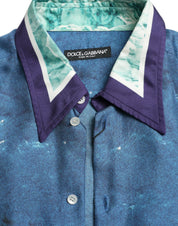 Dolce & Gabbana Elegant Ocean Print Silk Shirt