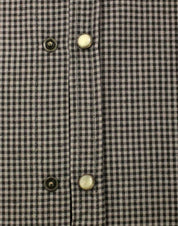 Costume National Chic Gray Checked Casual Linen Blend Shirt