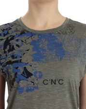 Costume National Gray print sleeveless t-shirt