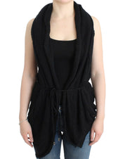 Costume National Black sleeveless knitted cardigan