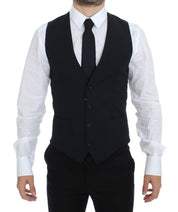 Dolce & Gabbana Elegant Blue Wool Dress Vest