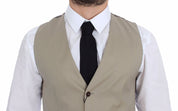 Dolce & Gabbana Elegant Beige Cotton Dress Vest