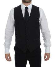 Dolce & Gabbana Elegant Black Wool Silk Dress Vest