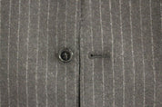 Dolce & Gabbana Elegant Gray Striped Wool Dress Vest